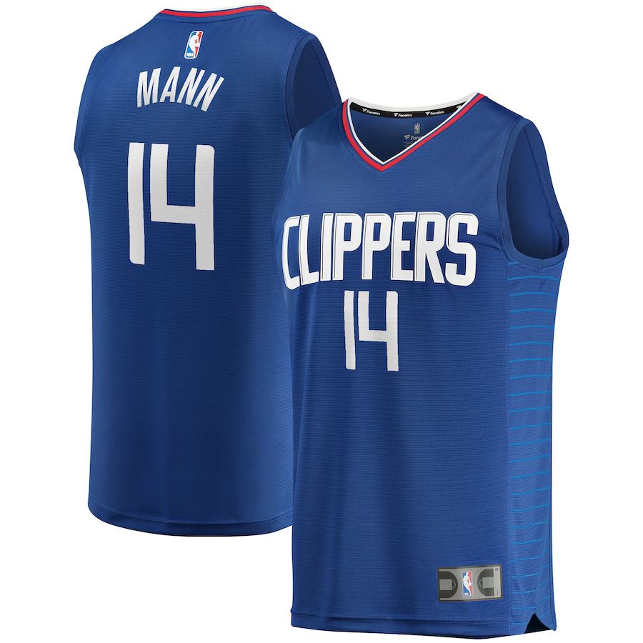 Men Los Angeles Clippers 14 Terance Mann Fanatics Branded Royal Fast Break Replica NBA Jersey